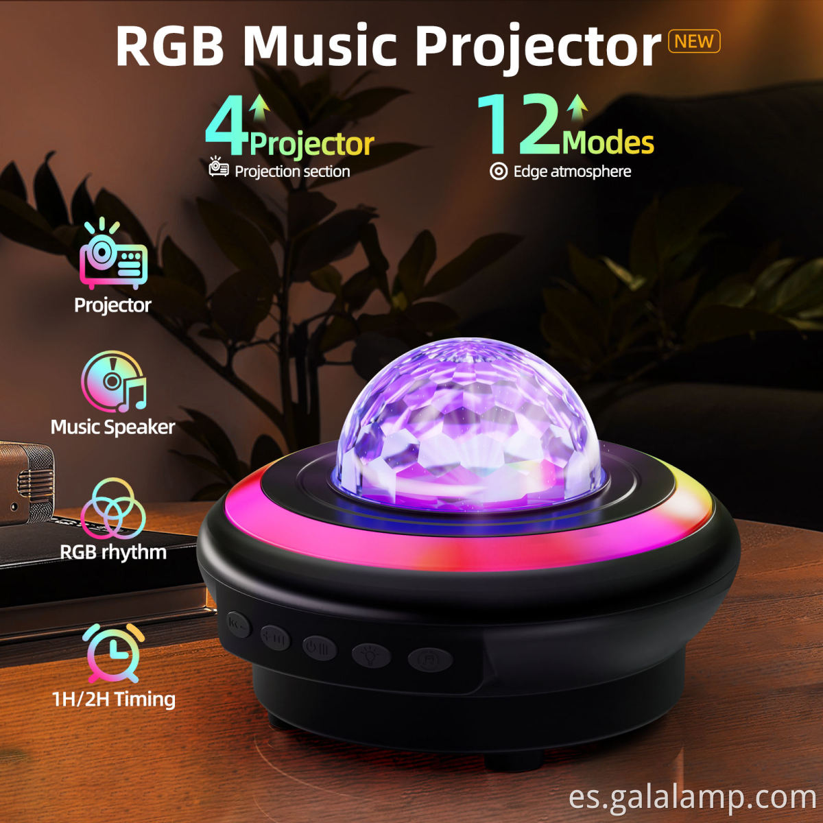 USB Charging Music Projection Night Lamp